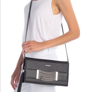 Valentino Lena Gourmette Leather Chain Clutch